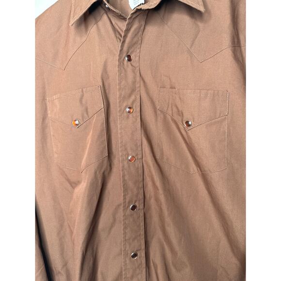 Mondiki Quality Square Dance Clothing Men's Brown Pearl Snap Front/Cuff Shirt SM - Picture 3 of 4